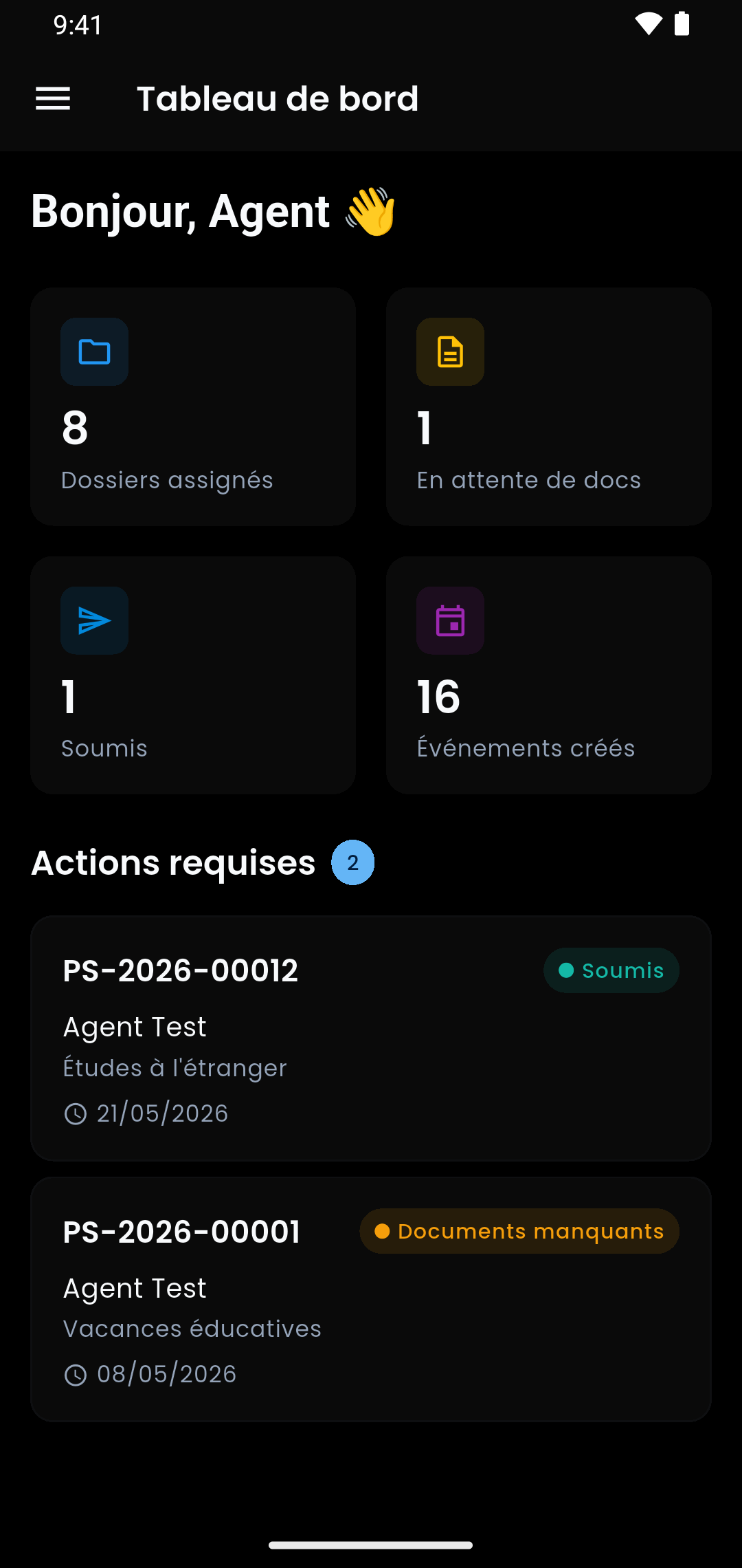 Écran 4 sur 4 de l’application : Campus monde