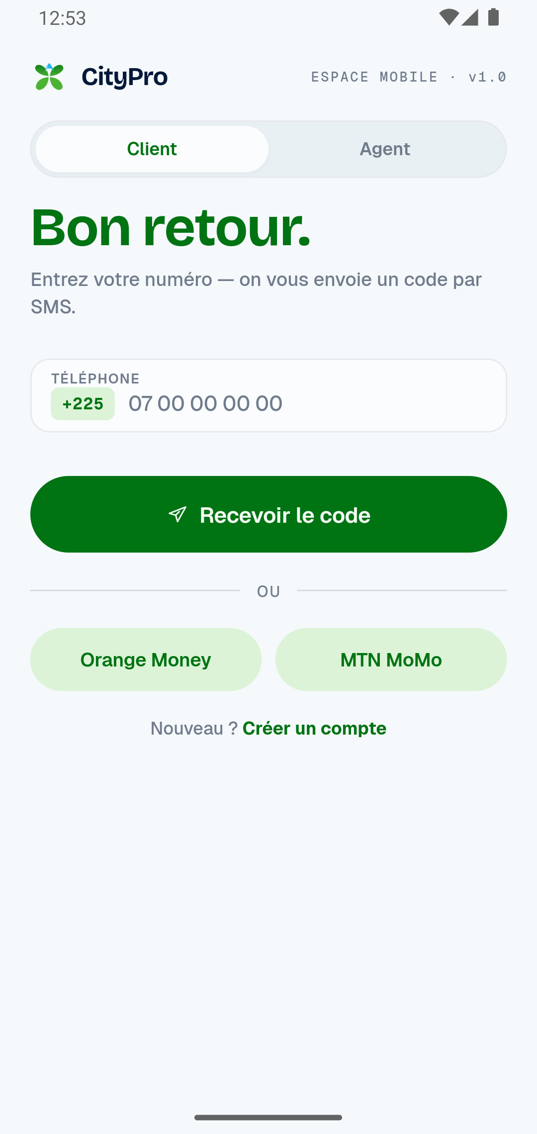 Écran 4 sur 4 de l’application : CityPro — Application de gestion