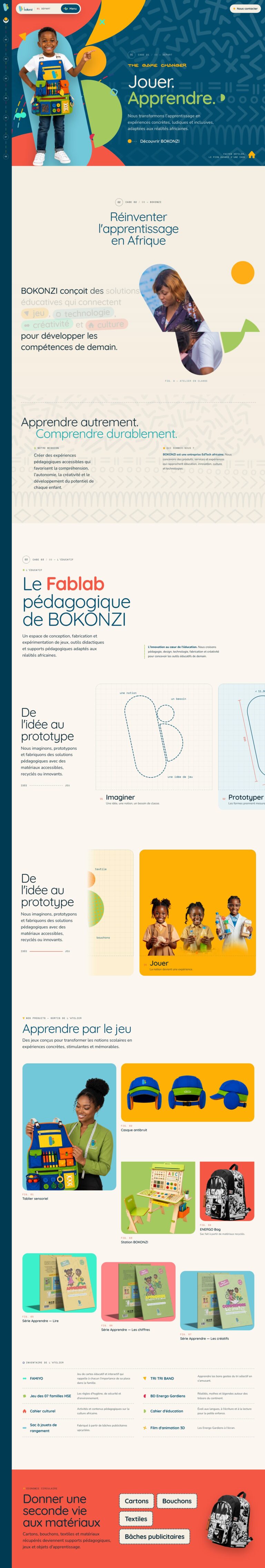 BOKONZI — The Game Changer : aperçu du site sur ordinateur