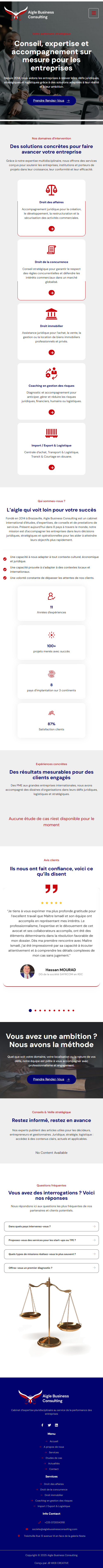Capture sur téléphone : Aigle Business Consulting