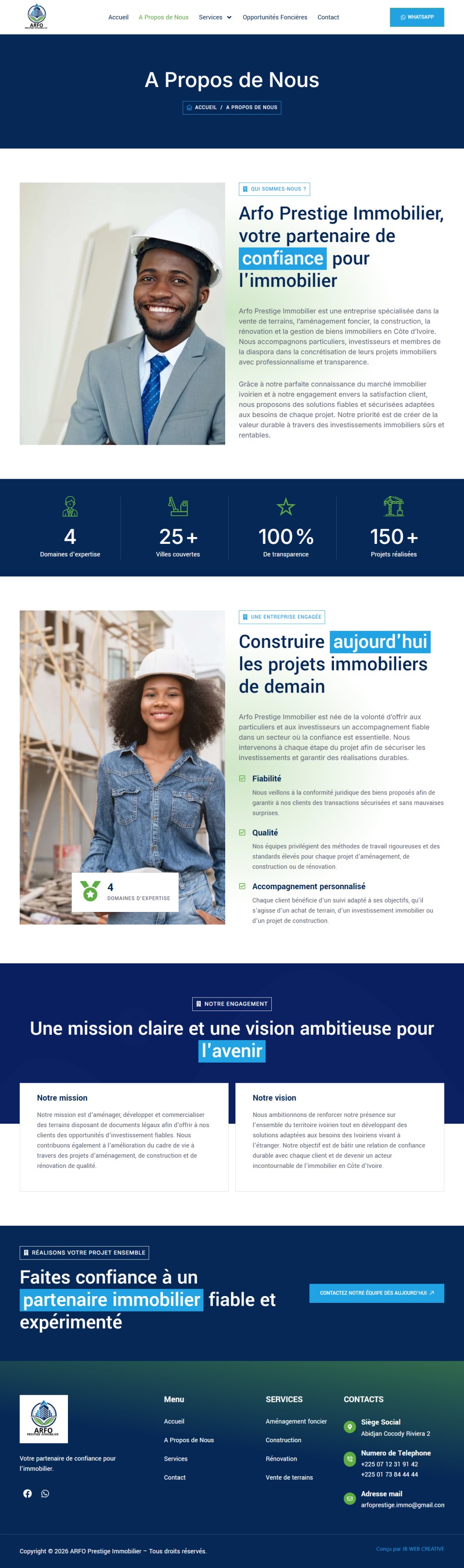 Seconde capture sur ordinateur : ARFO PRESTIGE IMMOBILIER