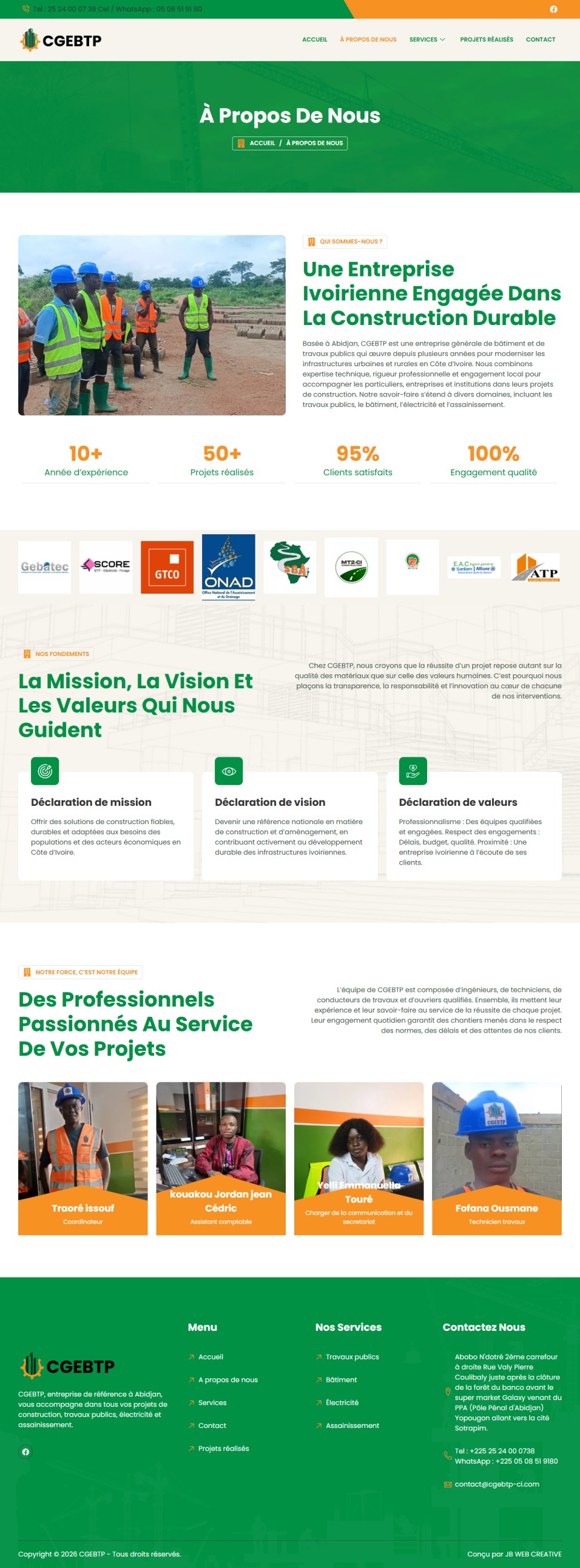 Seconde capture sur ordinateur : CGE BTP — Construction Générale et Travaux Publics