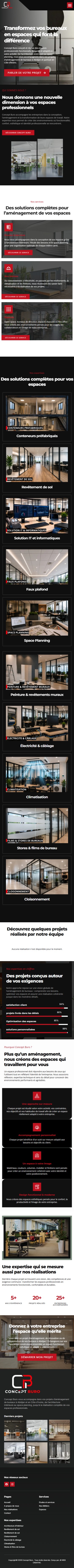 Capture sur téléphone : Concept Buro – Aménagement de bureaux à Abidjan