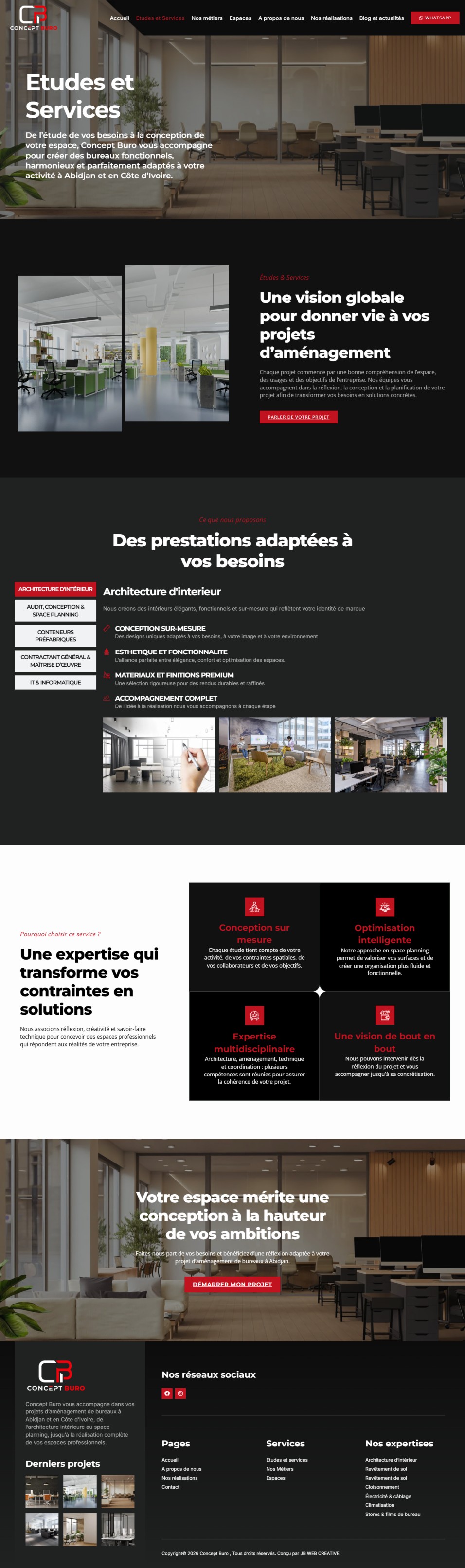 Seconde capture sur ordinateur : Concept Buro – Aménagement de bureaux à Abidjan