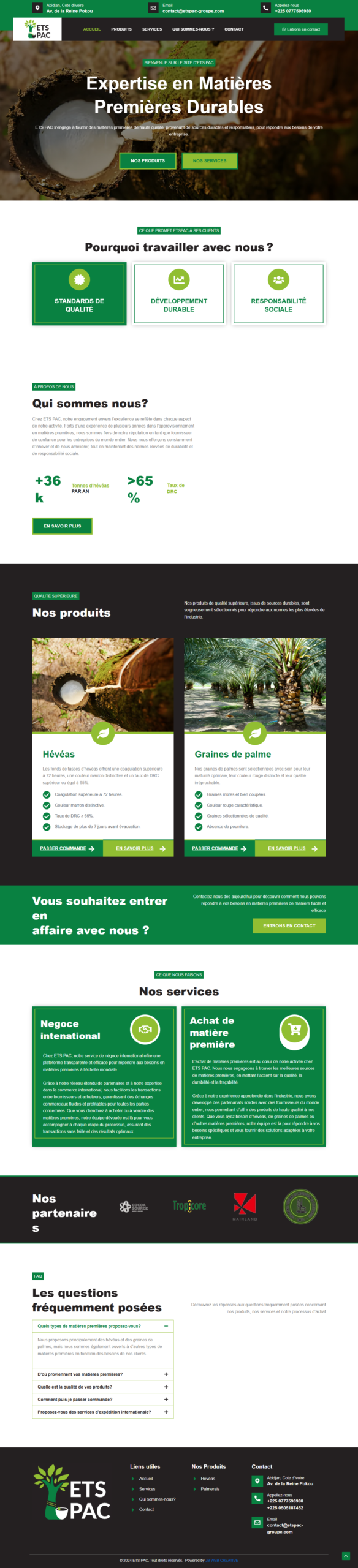 ETSPAC Groupe : aperçu du site sur ordinateur