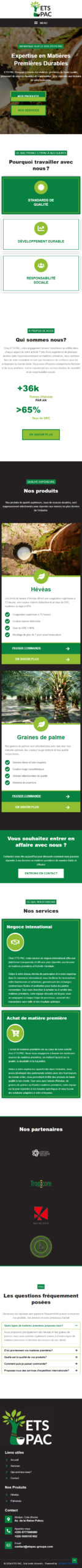 ETSPAC Groupe : aperçu du site sur téléphone