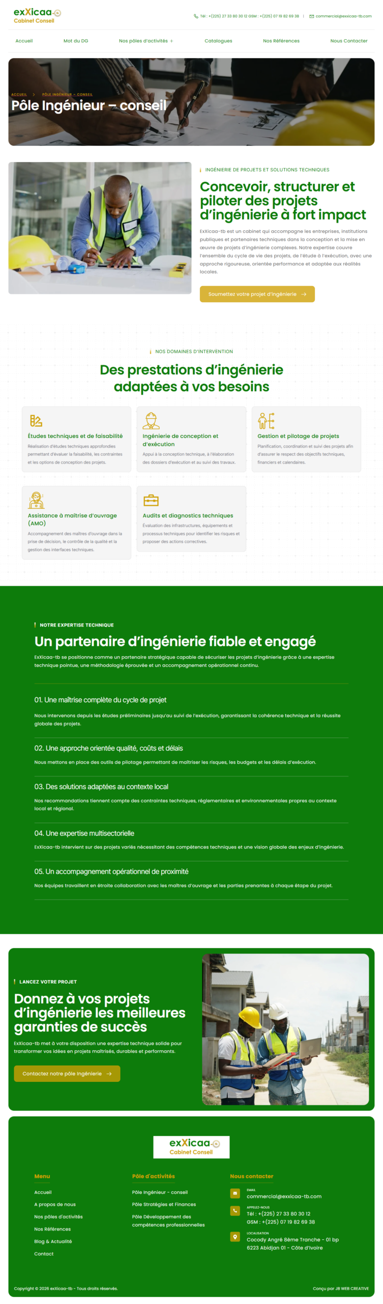Seconde capture sur ordinateur : exXicaa-tb — Cabinet de conseil et d’ingénierie
