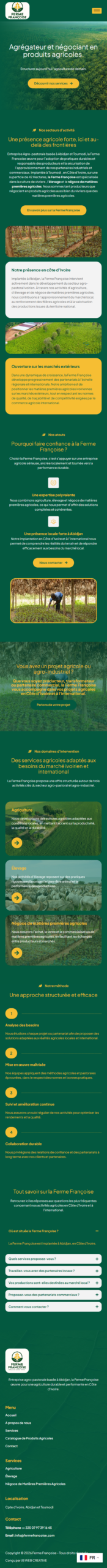 Ferme Françoise : aperçu du site sur téléphone