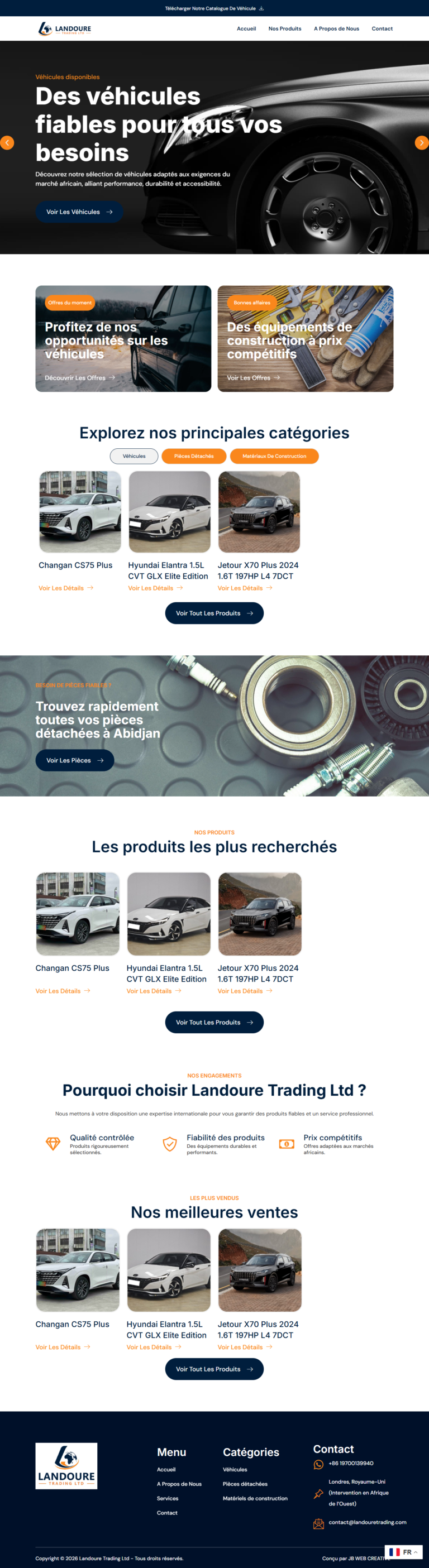 Landoure Trading Ltd : aperçu du site sur ordinateur