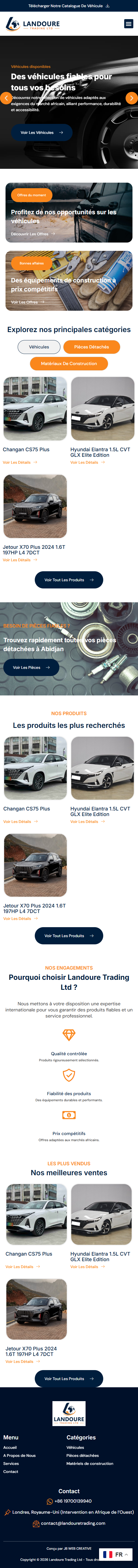 Capture sur téléphone : Landoure Trading Ltd