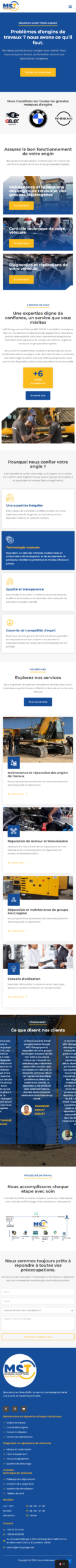 MST Garage — Maintenance et réparation mécanique : aperçu du site sur téléphone