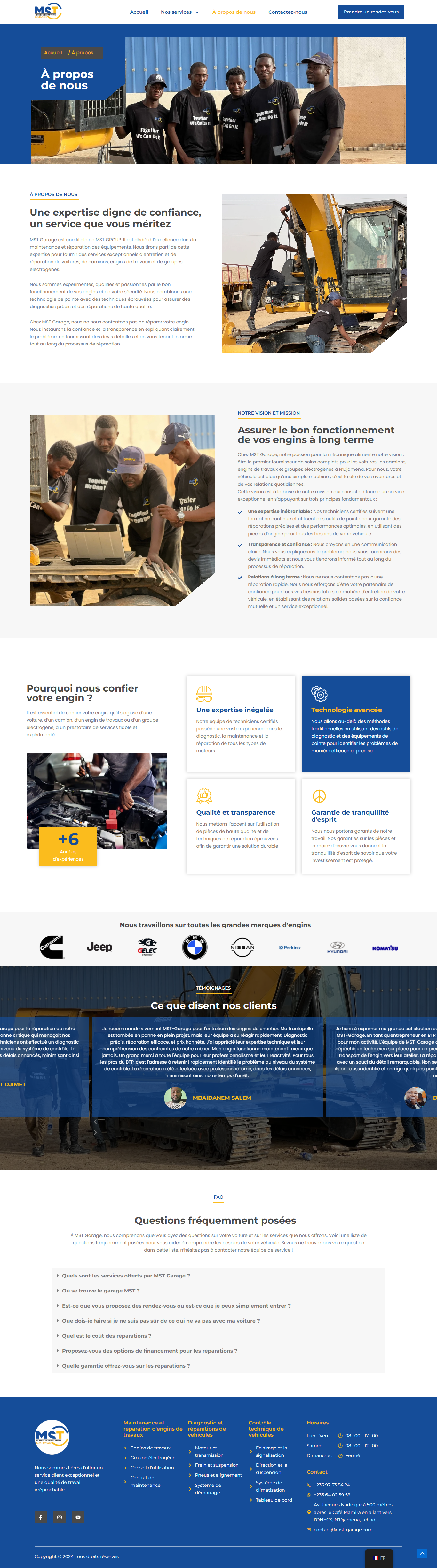 Seconde capture sur ordinateur : MST Garage — Maintenance et réparation mécanique