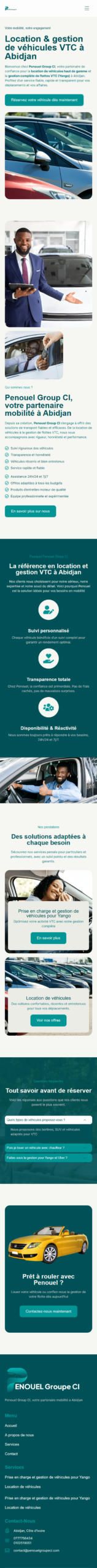 Penouel Group CI : aperçu du site sur téléphone